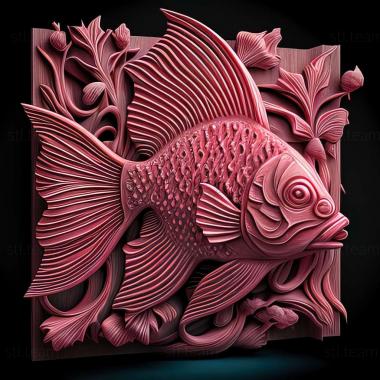 3D model Pink munchausia fish (STL)